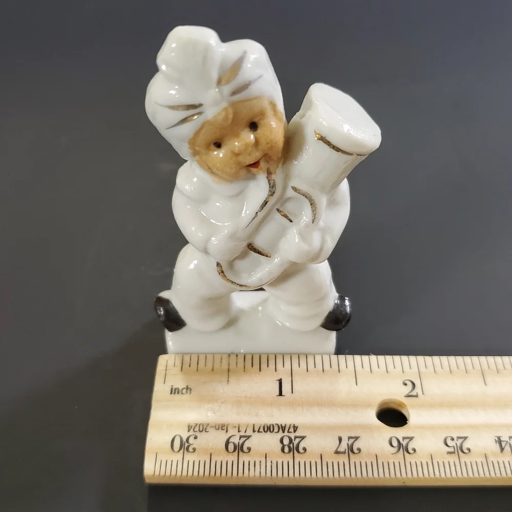 Ceramic Boy Playing Tuba Figurine Musician Collectible Vintage Japan